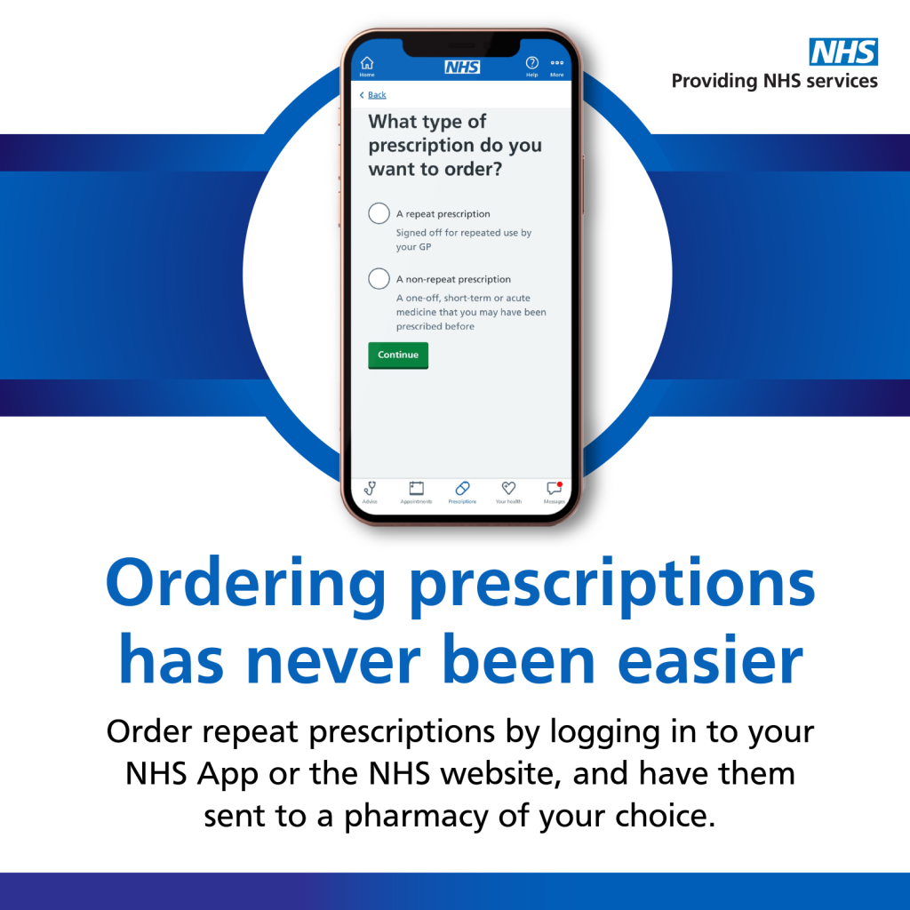 image of social media post for ordering prescriptions in NHS App